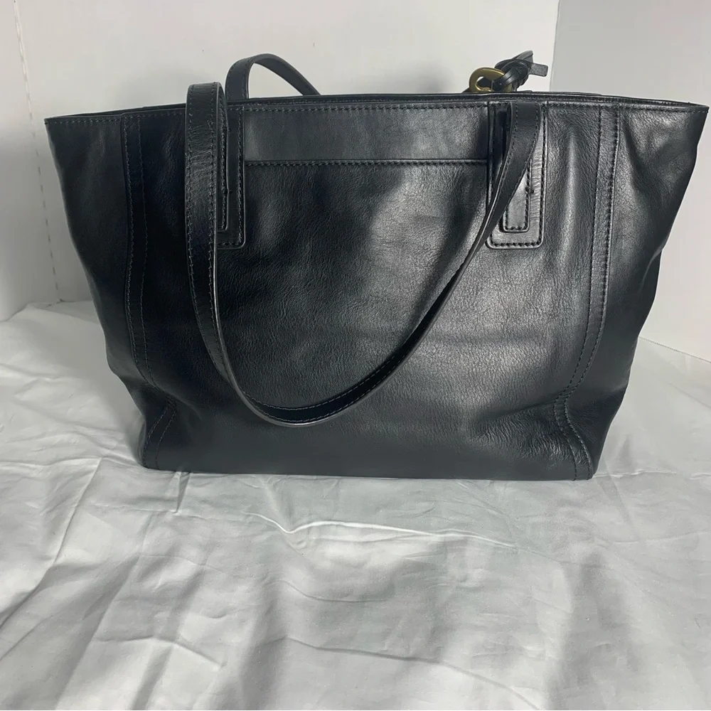 Fossil Black Emma Leather Tote Bag - Picture 2 of 8